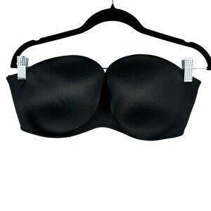 Cacique Smooth Boost Strapless Multi-way Bra Black 38DDD Underwire Boned Flaw